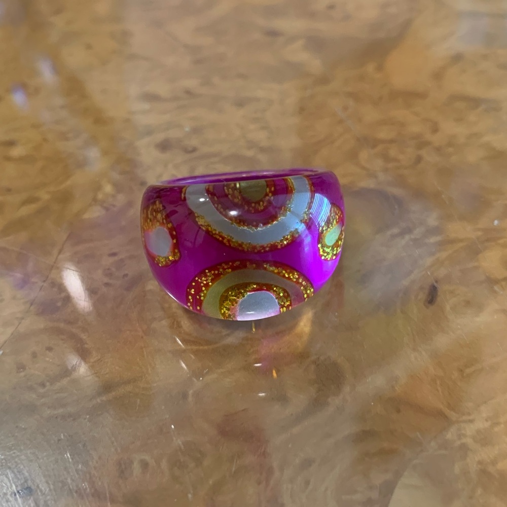 🌟pink & gold circle chunky ring🌟 - Picture 1 of 5